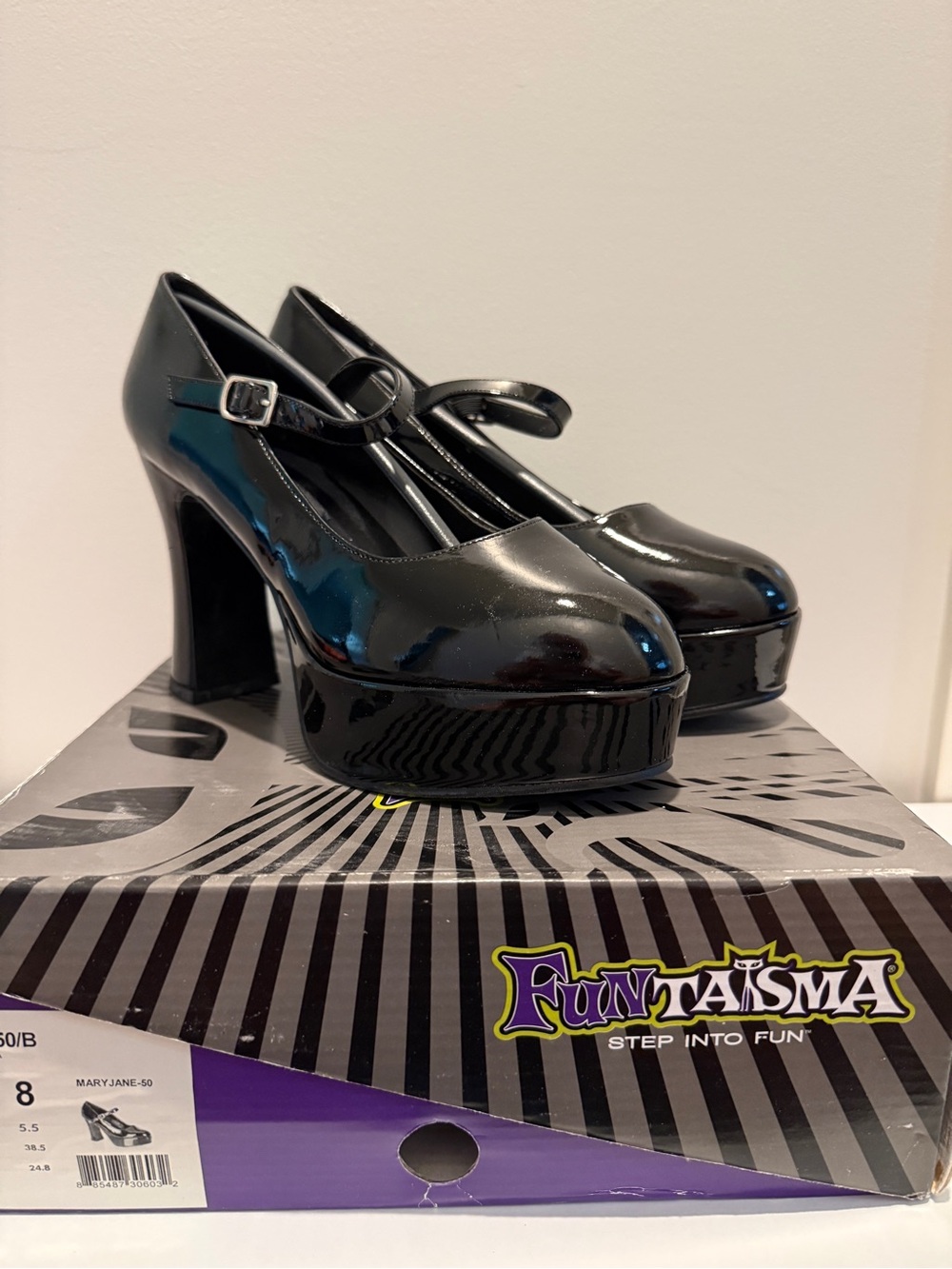Funtasma Black Patent Mary Jane Platform Heels